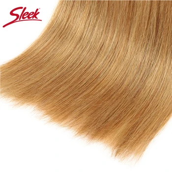 Păr Elegant 27/30 Mixt Color Pachete Cu Închidere Dreaptă Pachete Brazilian Țese Păr Pachete De Extensie De Păr Remy De Păr Uman