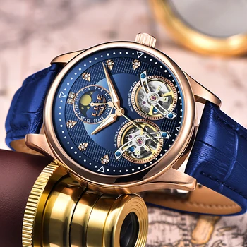 LIGE Bărbați ceasuri Barbati Ceasuri de top de brand de lux Automat mechanical ceas sport barbati wirstwatch Tourbillon Reloj hombres 2019