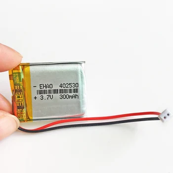 3.7 V 300mAh baterie Litiu Polimer LiPo Baterie Reîncărcabilă Cu JST 1,5 mm 2 Pini Mufa Pentru Mp3, Camera GPS Bluetooth 402530
