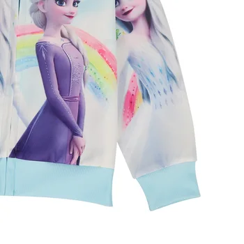 Disney Frozen Elsa Topuri Fete Jachete din Poliester Haine pentru Copii cu Gluga Stil Liber de Desene animate Pulovere