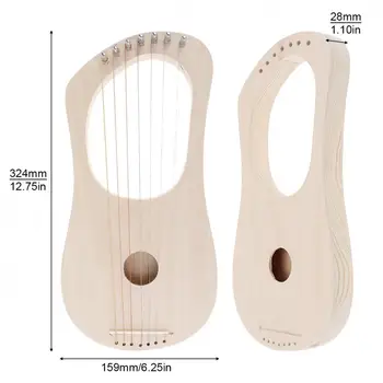 7 Corzi de Liră Harpă DIY Kit de Tei Masiv Instrument cu Coarde Manopera de Pictura de Asamblare pentru Incepatori, Copii Jucărie Distractiv de Artă