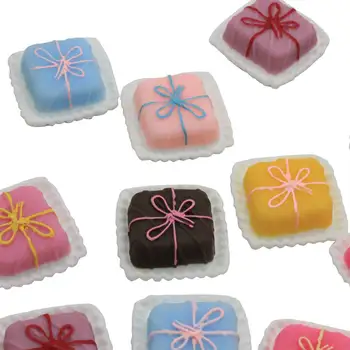 50/100buc Colorate in Miniatura Drăguț Tort Cutie de Cadou Flatback Cabochon Rasina de Simulare Alimente DIY Album Pentru Telefon Bijuterii Decorati