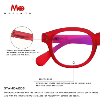 Meeshow NOUĂ Lectură ochelari Anti blue ray ochi ochelari de soare UV400 franceză ecran prezbiopie +1.0 +2.5 1513 barbati ochelari de citit