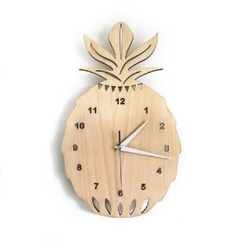 Ins Nordic ananas ceas camera copiilor ceas din lemn tăcut ceas de perete decor