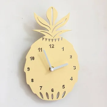 Ins Nordic ananas ceas camera copiilor ceas din lemn tăcut ceas de perete decor