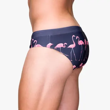 Flamingo Imprimare 2020 Costume De Baie Pentru Bărbați Costume De Baie Push-Up Pad Mens Swimming Pantaloni Scurti Pentru Barbati Plus Dimensiune Maillot De Bain Homme Gay Costume De Baie