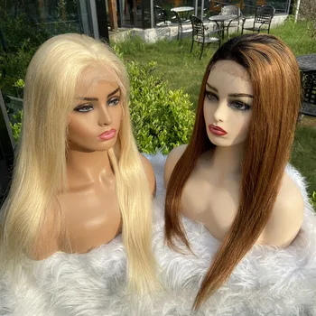 4x4 Blonda Dantelă Față Ombre Păr Uman Balayage Peruca de Închidere Pre smuls Ieftine Evidenția Închidere Direct Remy de Păr Negru pentru Femei