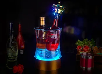 Noi reîncărcabilă Vin Găleată de gheață LED RGB Lumina de Gheață Cooler Șampanie, Vin, Băuturi Băuturi Bere Bara de Instrumente de Partid