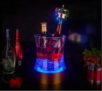 Noi reîncărcabilă Vin Găleată de gheață LED RGB Lumina de Gheață Cooler Șampanie, Vin, Băuturi Băuturi Bere Bara de Instrumente de Partid
