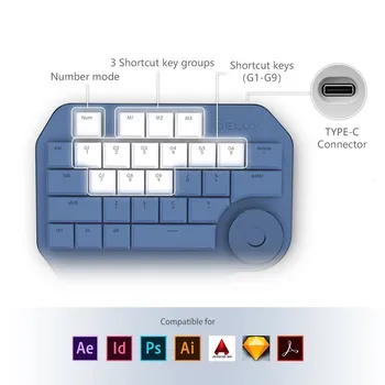 Delux T11 Bluetooth Tastatură Ergonomică Designer Singură Mână Tastatură Cu Taste Personalizabile Mini Tastatura Pentru Laptop PC cu Windows
