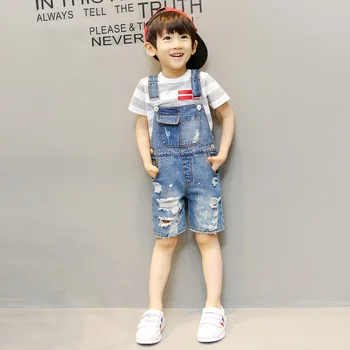 De vară 2020 copii pantaloni Salopete coreean Distrressed Purtat Găuri Curele Blugi Fată băiat copil pantaloni scurți pantaloni haine pentru copii îmbrăcăminte
