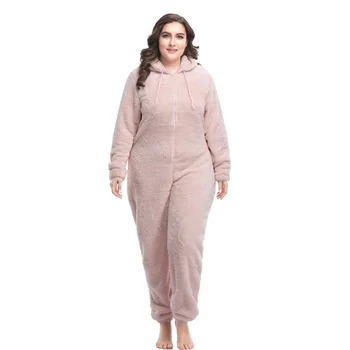 Femei Plus Dimensiune Teddy Kigurumi Seturi De Pijama Cu Gluga Kingurumi Cald Onesie Pijamale Pijama Fleece Kigurumi Pentru Femei Adulți