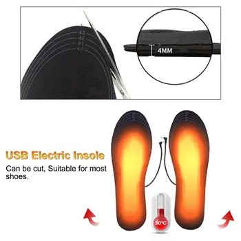 1 Pereche USB Încălzit Tălpi de Pantofi Perna Pentru Picioare Bărbat Femei Tălpi interioare de Iarnă Pantofi de Cald Tampoane Lavabile Pot Fi Tăiate Picior mai Cald Pad