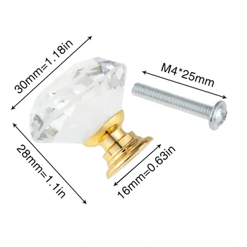 5Pcs/10buc o Mulțime de 30MM stil European cristal mâner Sertar Dulap usi ocupe de cristal de sticlă Buton mâner Pentru Cabinet