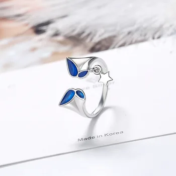 Fluture Albastru Stele De Argint 925 Reglabil Inel De Partid Pentru Femei Designer De Moda Drăguț Animal Coreeană Bijuterii Cadouri