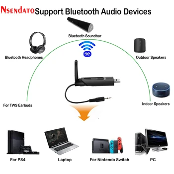 Wireless Bluetooth 5.0 Transmițător Audio aptX Low-Latență Pentru TV Driver-Free USB, 3.5 mm AUX RCA Audio Wireless Adaptor pentru PC, PS4