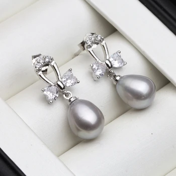 Perle De Cultură De Cercei Pentru Femei Argint 925 Cercei Bijuterii Naturale De Apă Dulce Pearl Cercei Fete, Cadou De Nunta