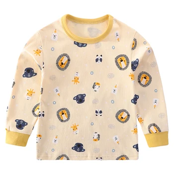 Copii Mâneci Lungi Pijamale Bluze T-shirt de Primavara Toamna Băieți Bluze de Bumbac Desene animate Fete Tricouri Tricouri Lenjerie de corp Confortabil 100-160cm