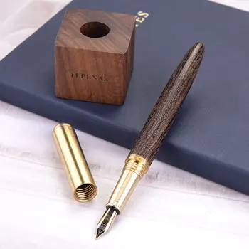 Lemn de lux Stilou din Lemn de Înaltă Calitate de Metal de Bază, Școală, Birou de Scris cu Cerneală Stilouri cu Peniță de 0,5 mm Cadouri de Papetarie Rechizite Cadou