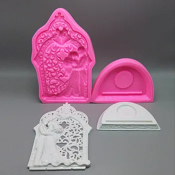 3D Mirele Mireasa Lumanari Nunta Mucegai Silicon Fondant de Ciocolata Gips Rășină Lumânare Mucegai Bucătărie de Copt Transport Gratuit
