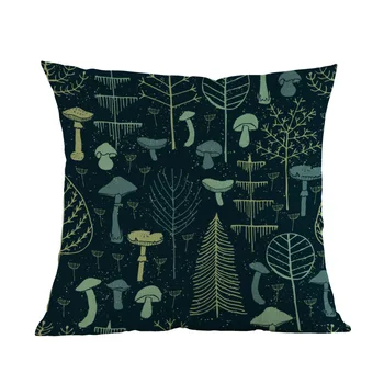 Fundal întunecat Desene animate Magia Ciuperci de Pădure Animale Mici de Imprimare Arunca Pernă Canapea Acasă Decorative Pernele de Acoperire 45x45cm