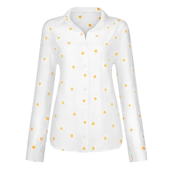 Mici Daisy Tencel Bumbac imprimat Tricou Top Femei V-neck Mâneci Lungi Tricou Subțire Bluza Topuri de Moda 2020 Пальто Manteau Cappotto