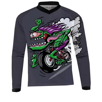 2020 MX, Enduro, Downhill Tricouri Curse de Biciclete de Munte de Haine DH MTB Tricou Negru Lung Jersey BMX Motocross T Shirt Barbati