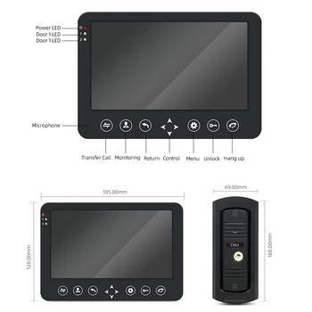 Jeatone Video Soneria Acasă Interfon Video Ușa Telefon de 10 inch Monitor 960P Zi Noapte Viziune Usa Camera Video Interfon Kit
