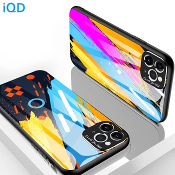IQD Pentru iPhone 11 Pro Caz sticlă Nouă tendință Obiectiv Capac de Protecție la Șocuri Greu Înapoi Slim TPU pentru iPhone X Xs Max 8 Plus de Cazuri
