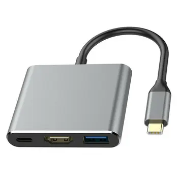 C USB convertor adaptor de tip c la HDMI / USB 3.0 / Tip C de aluminiu adaptor de tip C pentru Apple Macbook