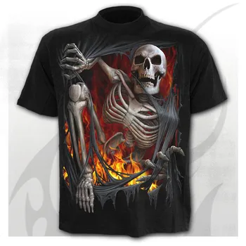 Camiseta con estampado 3D de esqueleto para hombre y mujer, ropa de estilo Punk, de Calavera, gótica, eu XXS-6XL, 2020