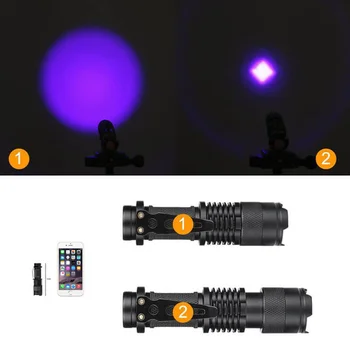 Portabil LED-uri Ultraviolete Lanterna UV Lampa Zoom Mini Lanterna Modul 3 rezistent la apa Anti-falsificare de Bani Detector Explora