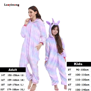 Băieți Fete Pijama Seturi Kigurumi Iepure Unicorn Pijamale Pentru Femei Pijimas Cat Scutece Adulti Animal Pijamale De Iarnă Pijamale Copii