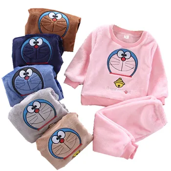 2021 Primavara Toamna Homewear Pijamale Flanel Costum Cald Copilul sleepwear Băiat Set Haine Copii Fete Haine de Pluș Copii Trening