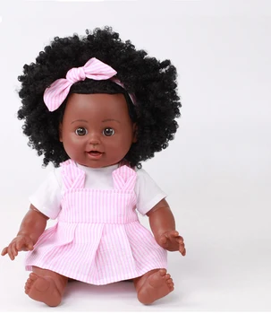 35CM Fată din Africa Neagră Papusa Handmade Silicon Vinil Adorabil Realiste Copilul Renăscut Baby Doll Jucarii Copii Cadouri