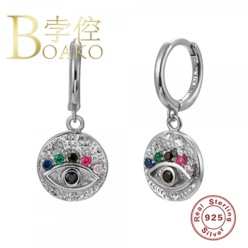 BOAKO Cercei Legăna Cercei Pentru Femei Angel Eyes Argint 925 Diamond Pendientes de Lux Zircon #8.7