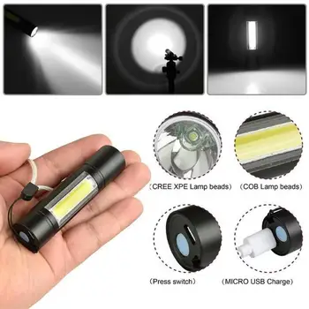 USB Reîncărcabilă Baterie Built-in Lanterna LED XPE COB Lumina 3 Moduri de Mini-Zoom în aer liber Camping Lampa Impermeabil de Muncă Durabile