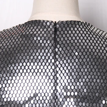 SeeBeautiful Paiete Puff Maneca Noua Moda 2020 de Vară, de Toamnă Sexy V-neck Talie Înaltă, cu Fermoar la Spate Rochie Femei W259