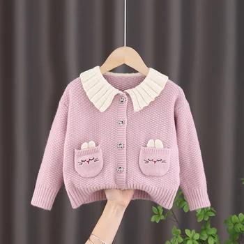 Primavara pentru copii copilul fetei haine tricotate cardigan pulover pentru copii-fete haine copii tricotaje de Crăciun pulover, jachete
