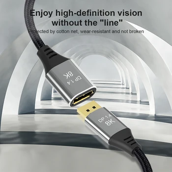 Displayport cablu de extensie DP 1.4 cablu 8K 4K 60Hz 144Hz extensie Display port de sex Masculin la feminin port funcționează cu Displayport 1.4