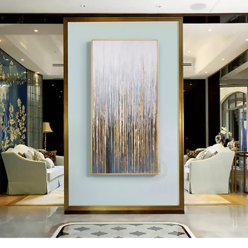 Arta de perete moderne imagine decor acasă pictură în ulei aur verticale de mari dimensiuni panza arta pictura pe perete pentru camera de zi abstract