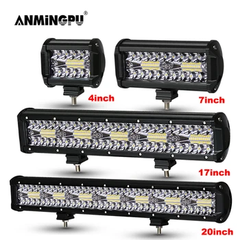 ANMINGPU 4-20inch Combo-LED Bar Off Road 12V 24V Bar LED Lumina de Lucru pentru Masina Jeep Camion Suv 4x4 Tractor Barca, Atv-uri Faruri