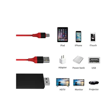 FOXSUN de Fulger la HDMI Cablu Adaptor Pentru iPhone Lightning Digital AV Adapter 1080P MHL la HDMI Convertor pentru iPhone 8/7/6