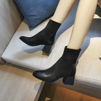 Noi 2020 Confortabil Femei pentru Office de Toamna de Moda Pantofi Solide Femeie Tocuri inalte Doamna Glezna