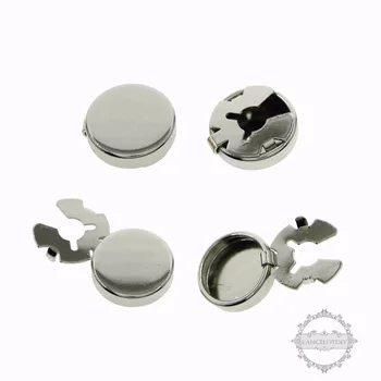 Argintiu,Negru Rotund Butonul Acoperi butoni pentru Nunta Tricou oficial 6600086