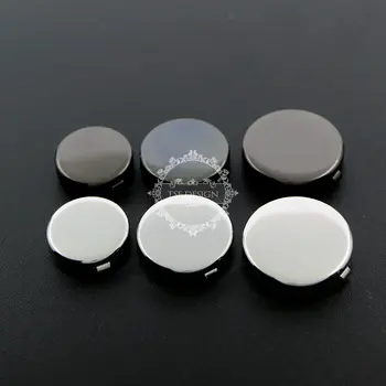 Argintiu,Negru Rotund Butonul Acoperi butoni pentru Nunta Tricou oficial 6600086