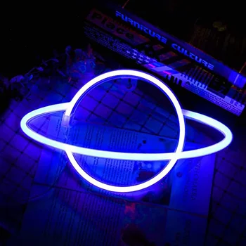 Planeta Lumini cu LED-uri Lumina de Neon Semn Decor Dormitor Semn de Neon Lampa de Noapte Pentru Camere de Arta de Perete Bara de Petrecere USB Sau Baterii