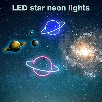 Planeta Lumini cu LED-uri Lumina de Neon Semn Decor Dormitor Semn de Neon Lampa de Noapte Pentru Camere de Arta de Perete Bara de Petrecere USB Sau Baterii