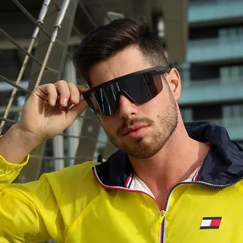 2020 Moda TR90 Windproof Sport Polarizat ochelari de Soare pentru Barbati Brand Oglindă Supradimensionate Top Plat Ochelari de Conducere Ochelari de Soare Pentru bărbați