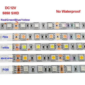 5M/lot 60LEDs/m DC12V 5050 SMD Alb/Cald Alb/Rosu/Verde/Galben/Albastru/Roz/RGB/UV/RGBW/RGBWW Flexibil Led Strip bandă